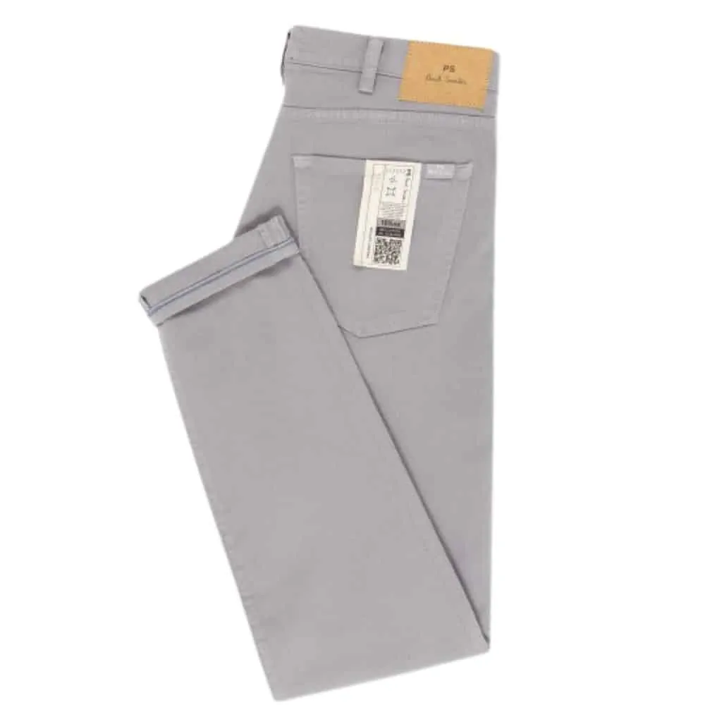 PAUL SMITH Tapered-Fit Light Grey Garment-Dyed Cotton-Stretch Jeans | Menswear Online