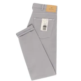 PAUL SMITH Tapered-Fit Light Grey Garment-Dyed Cotton-Stretch Jeans | Menswear Online