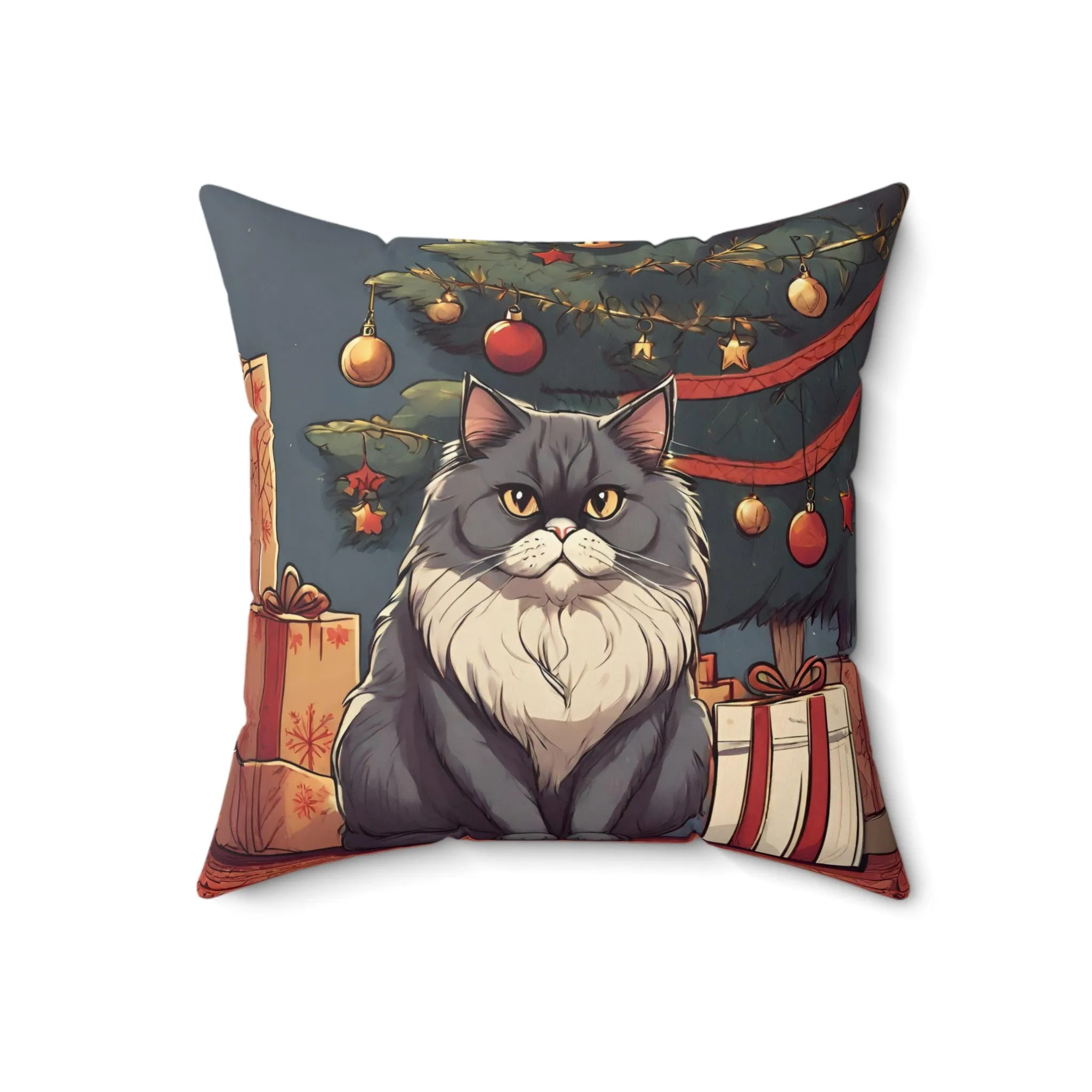 Persian Cat Christmas Pillow