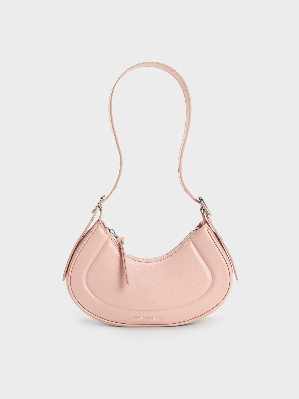 Petra Curved Shoulder Bag - Pink
