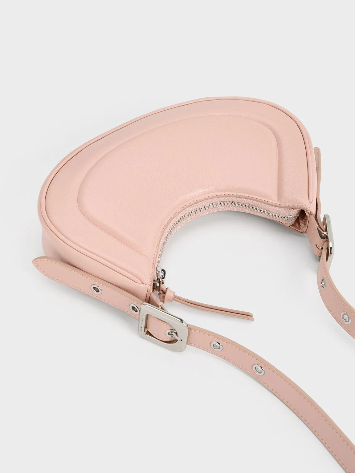 Petra Curved Shoulder Bag - Pink