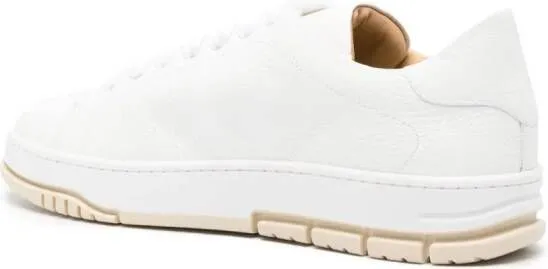 Philipp Plein logo-plaque pebbled leather sneakers White