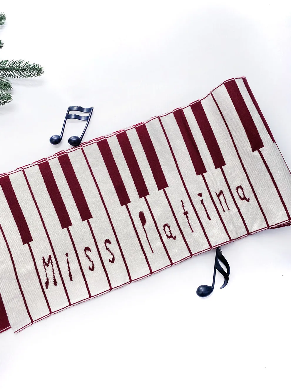 Piano Scale Scarf (Wine)