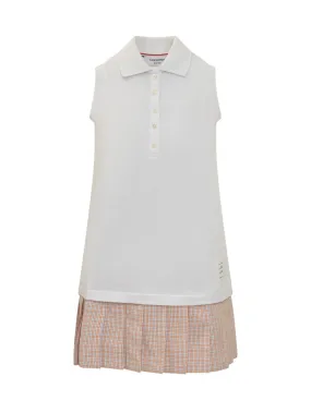 Pleated Polo Dress with RWB