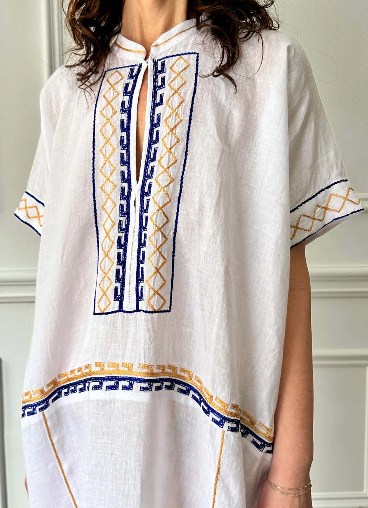 Pompon Dress - White