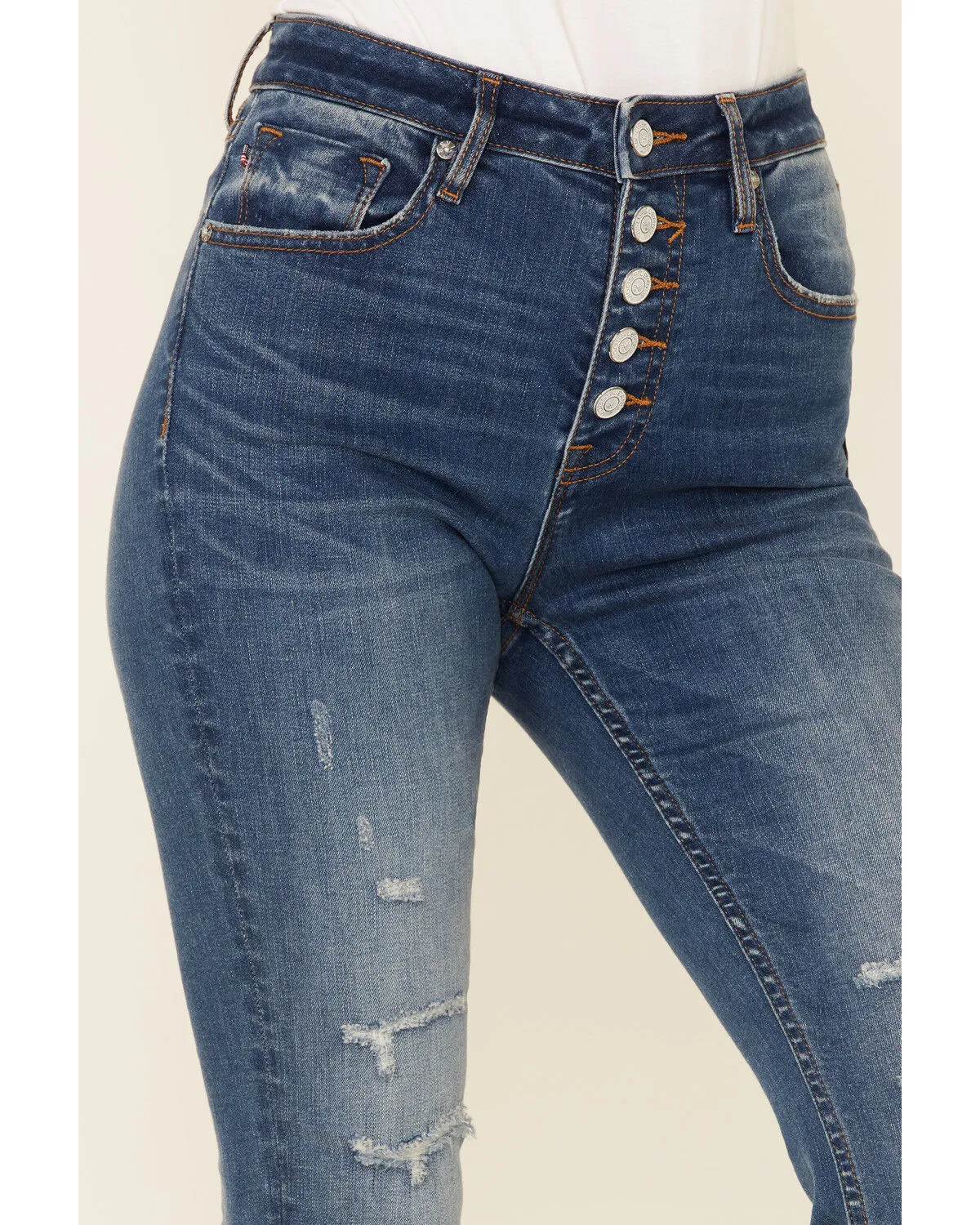 Product Name:  VIGOSS Women's High Rise Button Front Gwen Cropped Flare Jeans