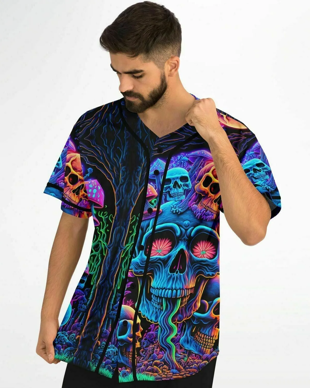 Psychedelic Skull Sanctuary Baseball Jersey