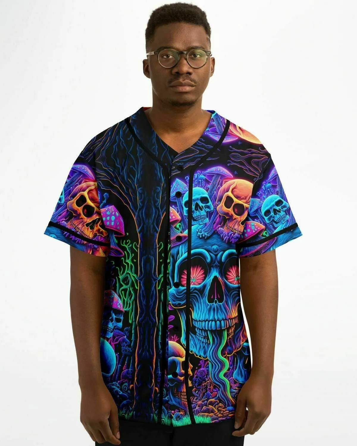 Psychedelic Skull Sanctuary Baseball Jersey