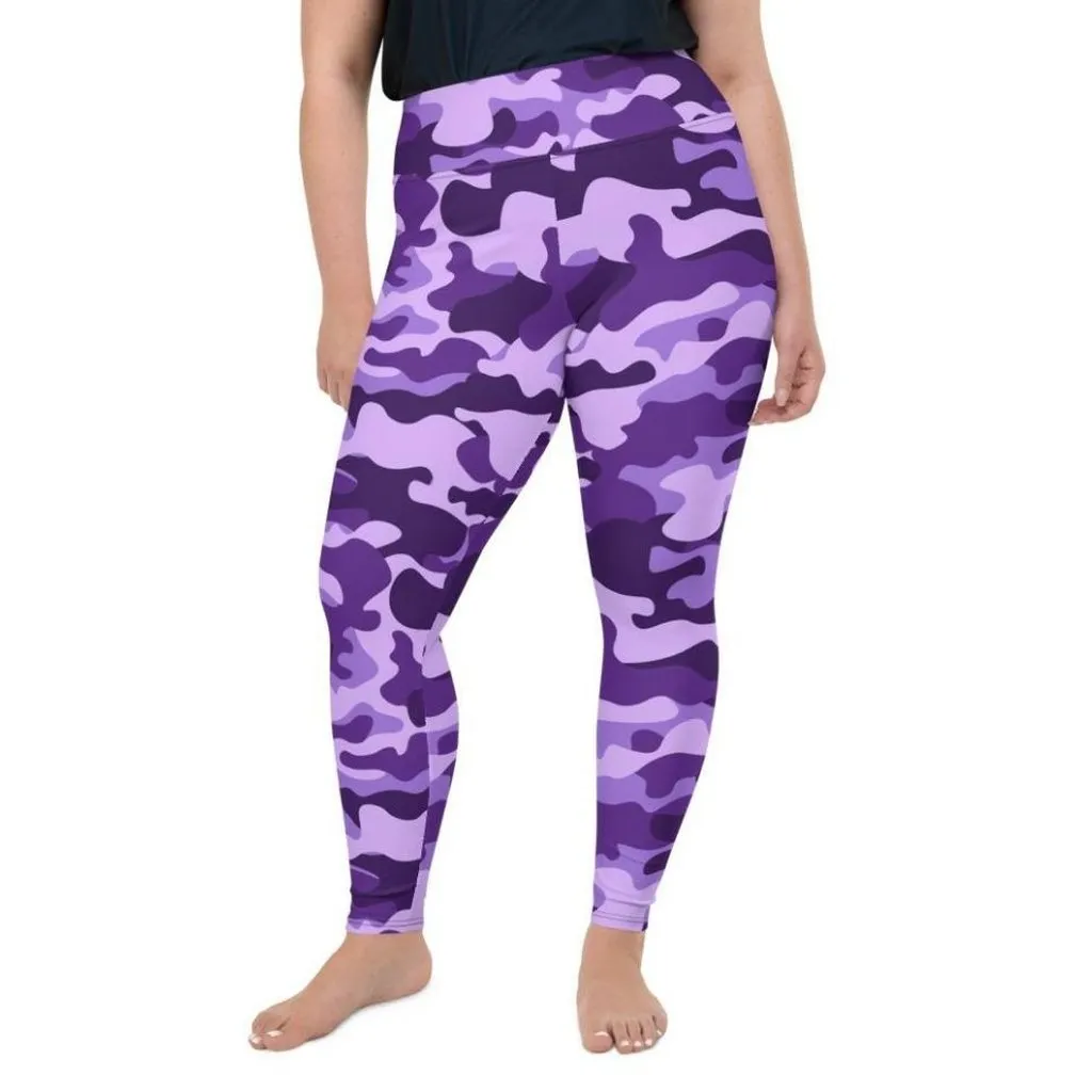 Purple Camo Plus Size Leggings