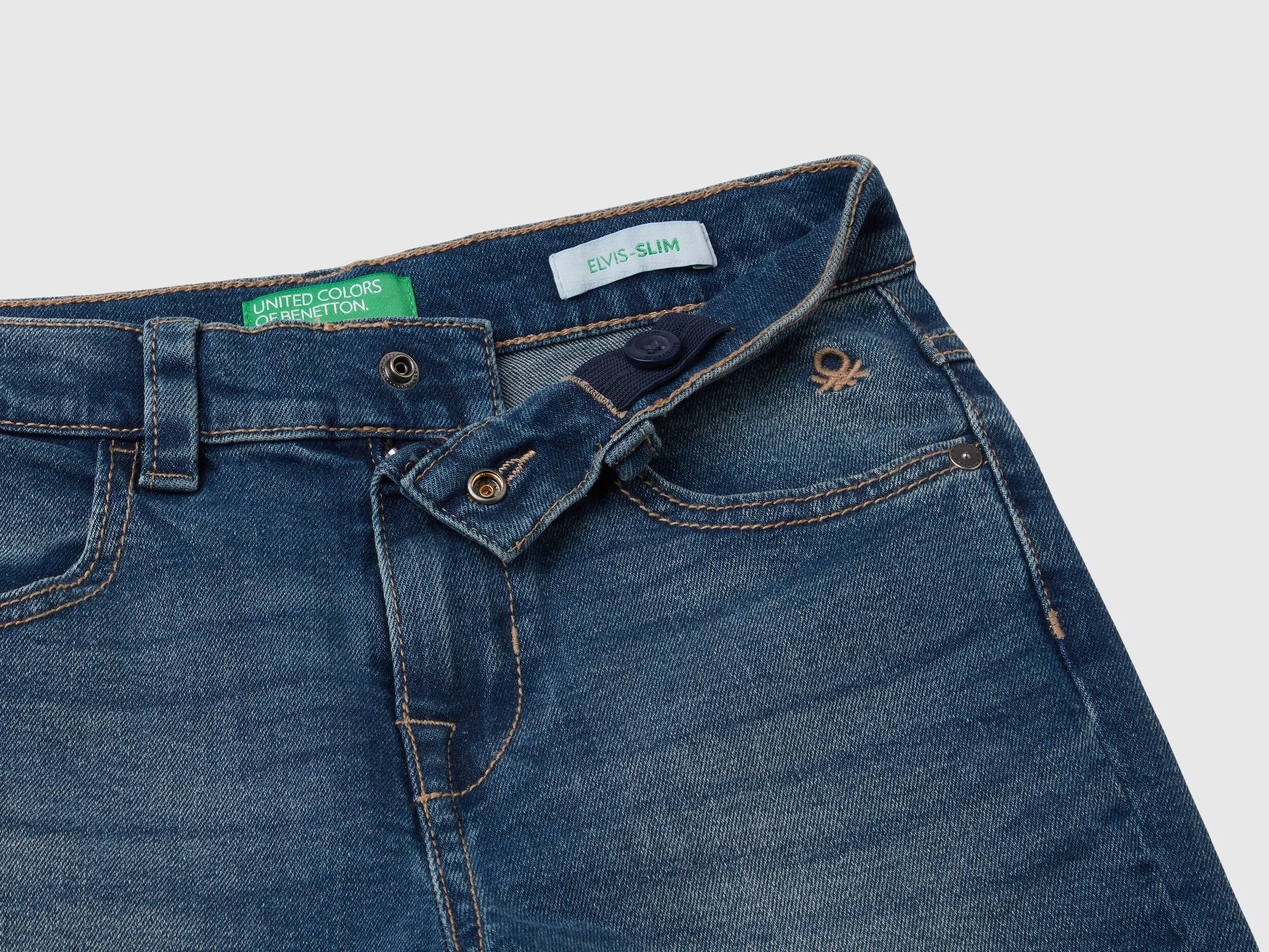 "Eco-Recycle" five-pocket jeans - Dark Blue | Benetton