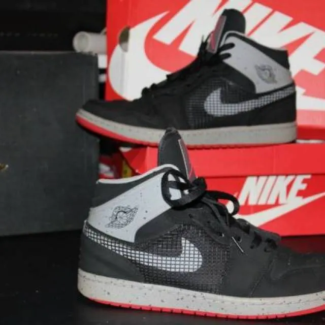 Rare nike jordan 1 retro 89 black cement 599873-003 sz 10.5 basketball sneakers