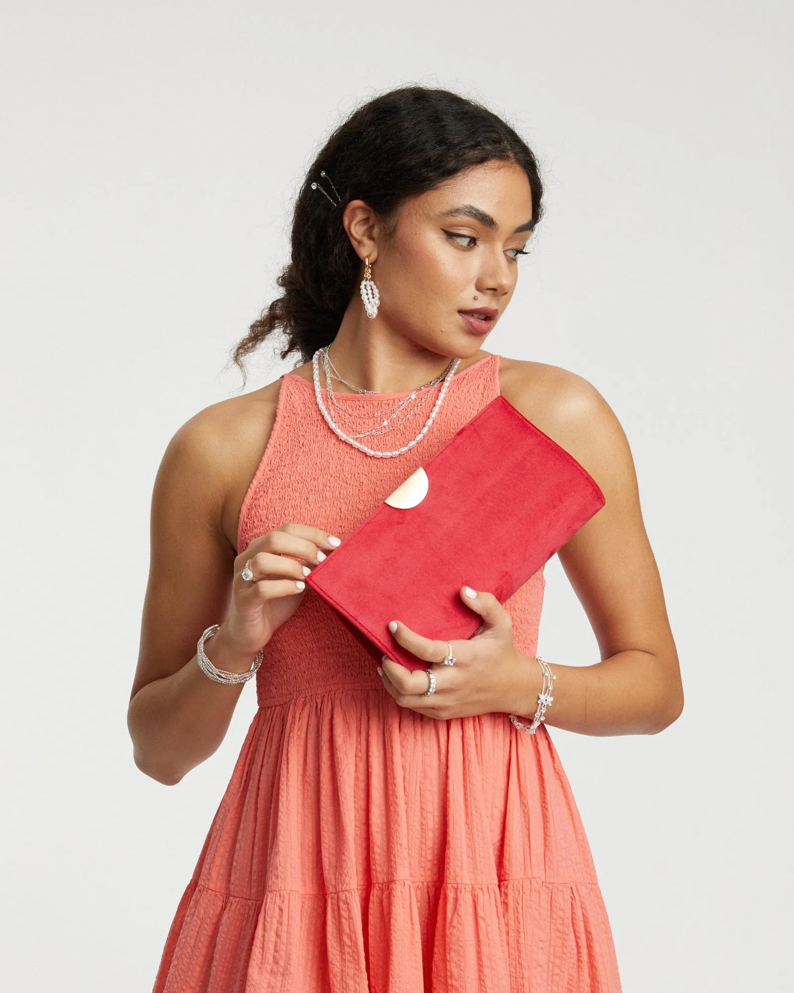 Red Carlie Clutch Bag