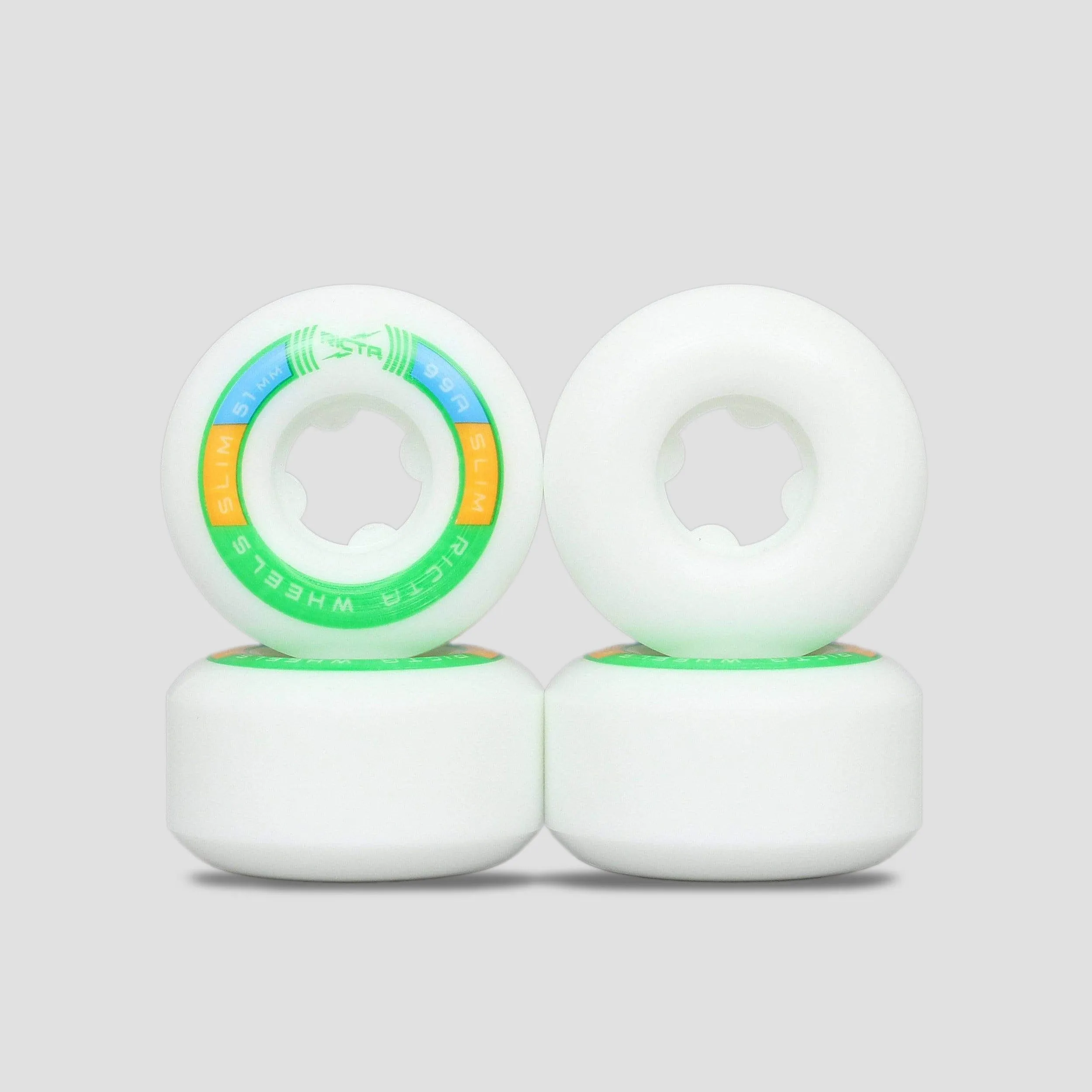 Ricta 51mm 99A Rapido Slim Skateboard Wheels White / Green