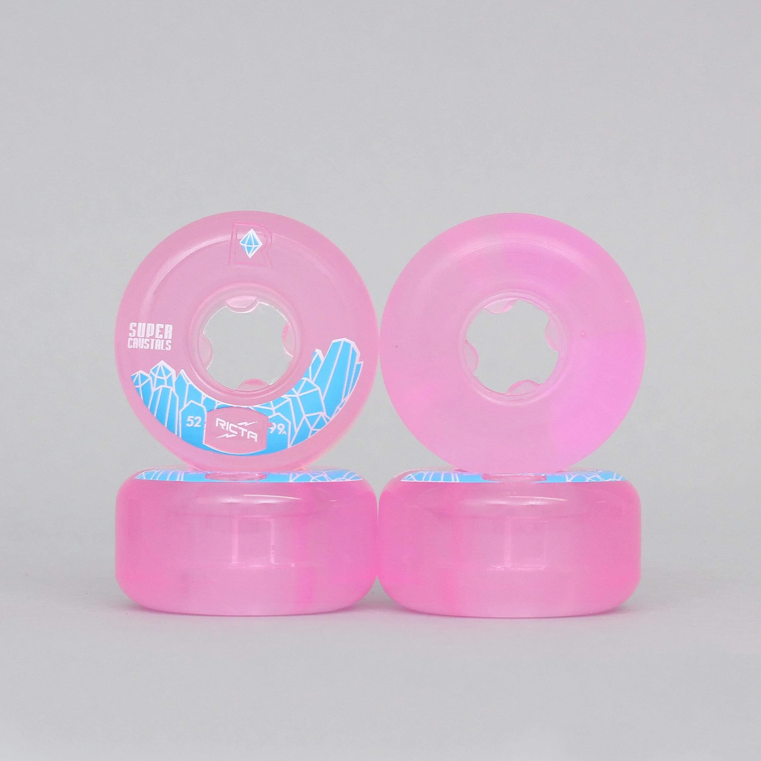 Ricta 52mm 99A Super Crystals Skateboard Wheels Fuschia