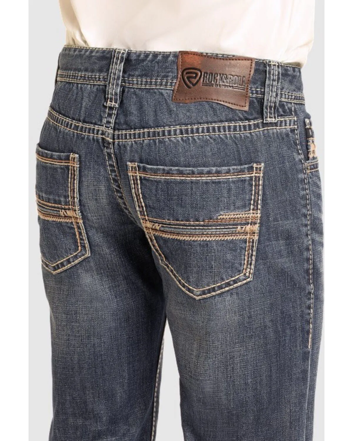 Rock & Roll Denim Men's Pistol Dark Wash Vintage Straight Rigid Denim Jeans