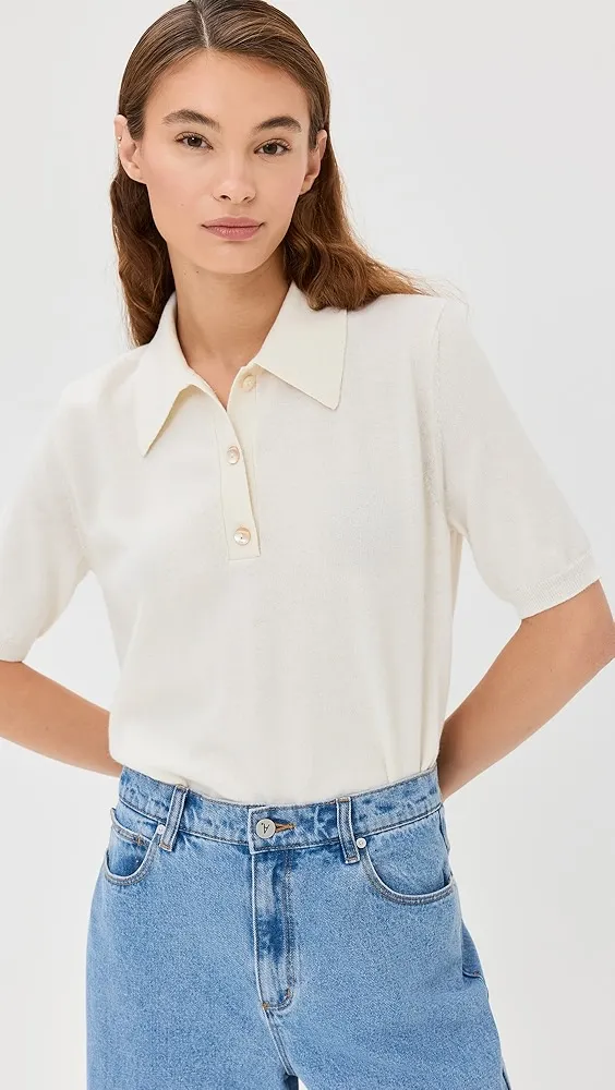 Róhe   Short Sleeve Knitted Polo 