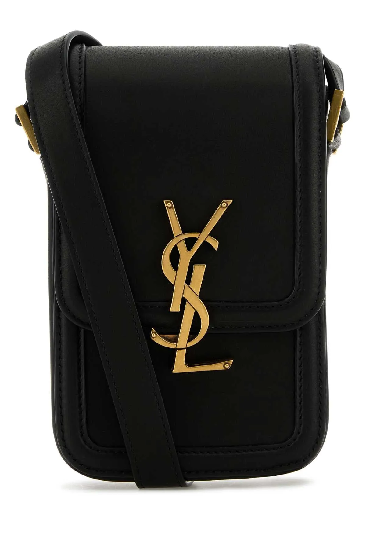 Saint Laurent Black Leather Mini Solferino Crossbody Bag