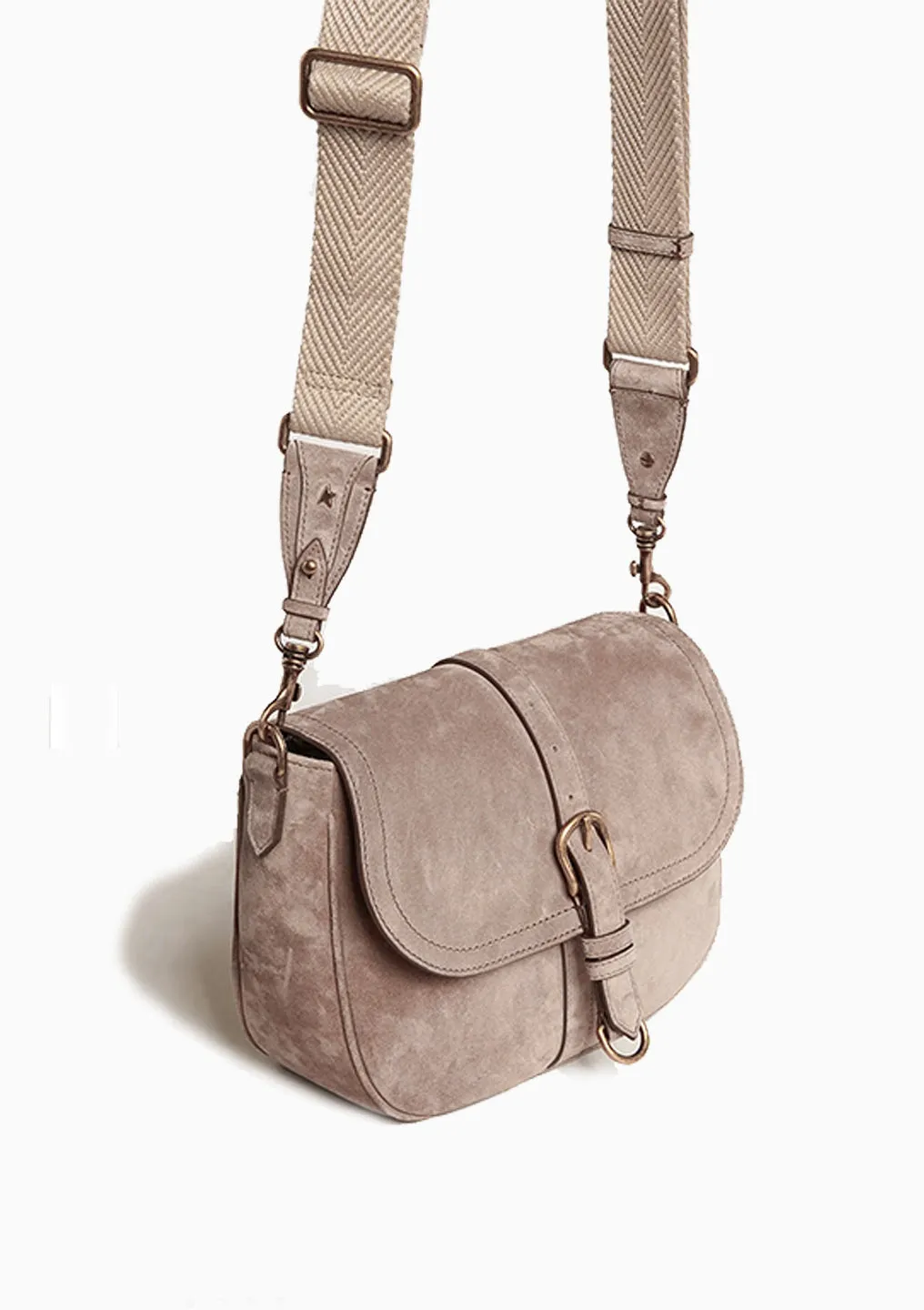 Sally Medium Suede Bag | Ash