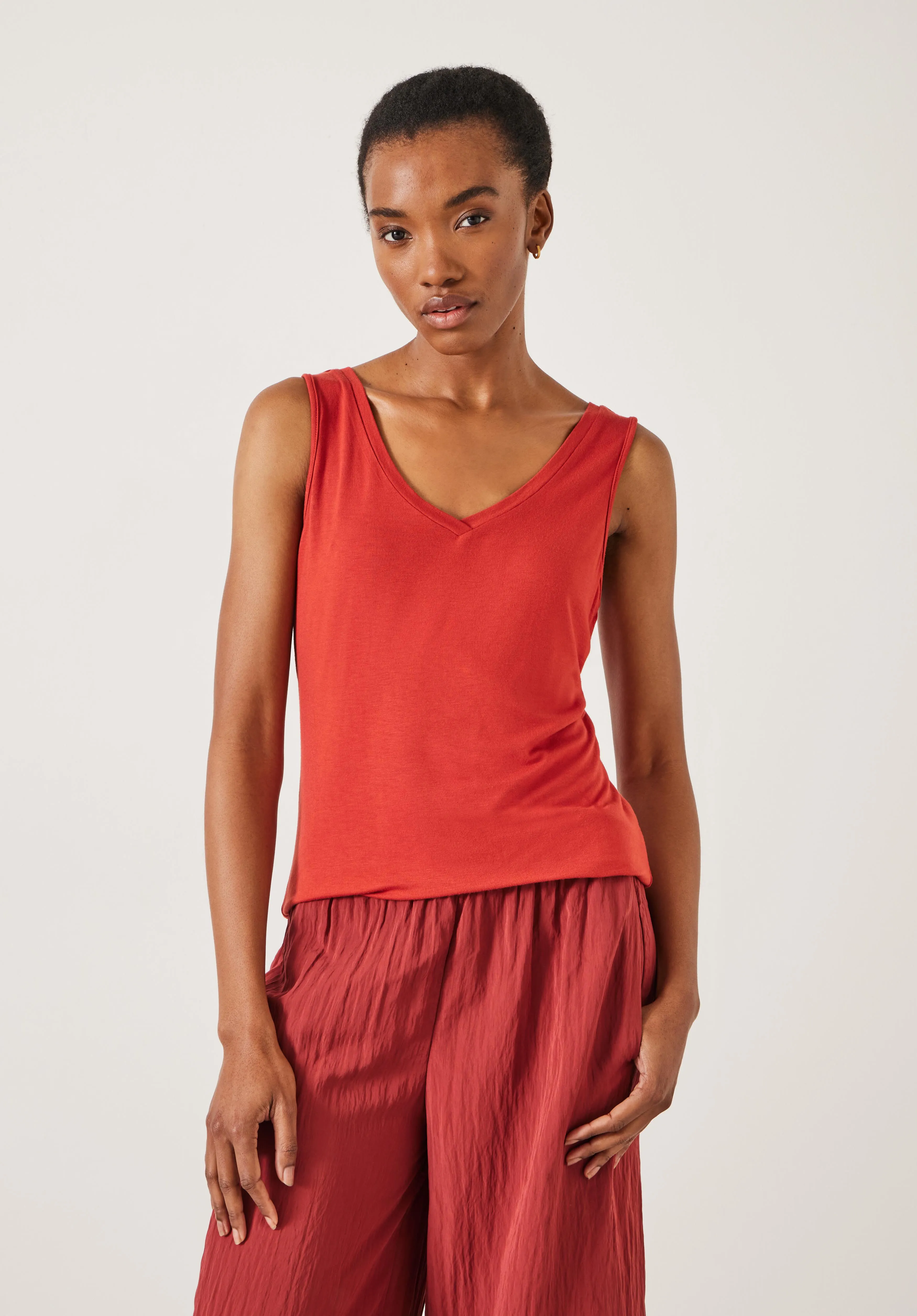 Sally V-Neck Jersey Vest Top