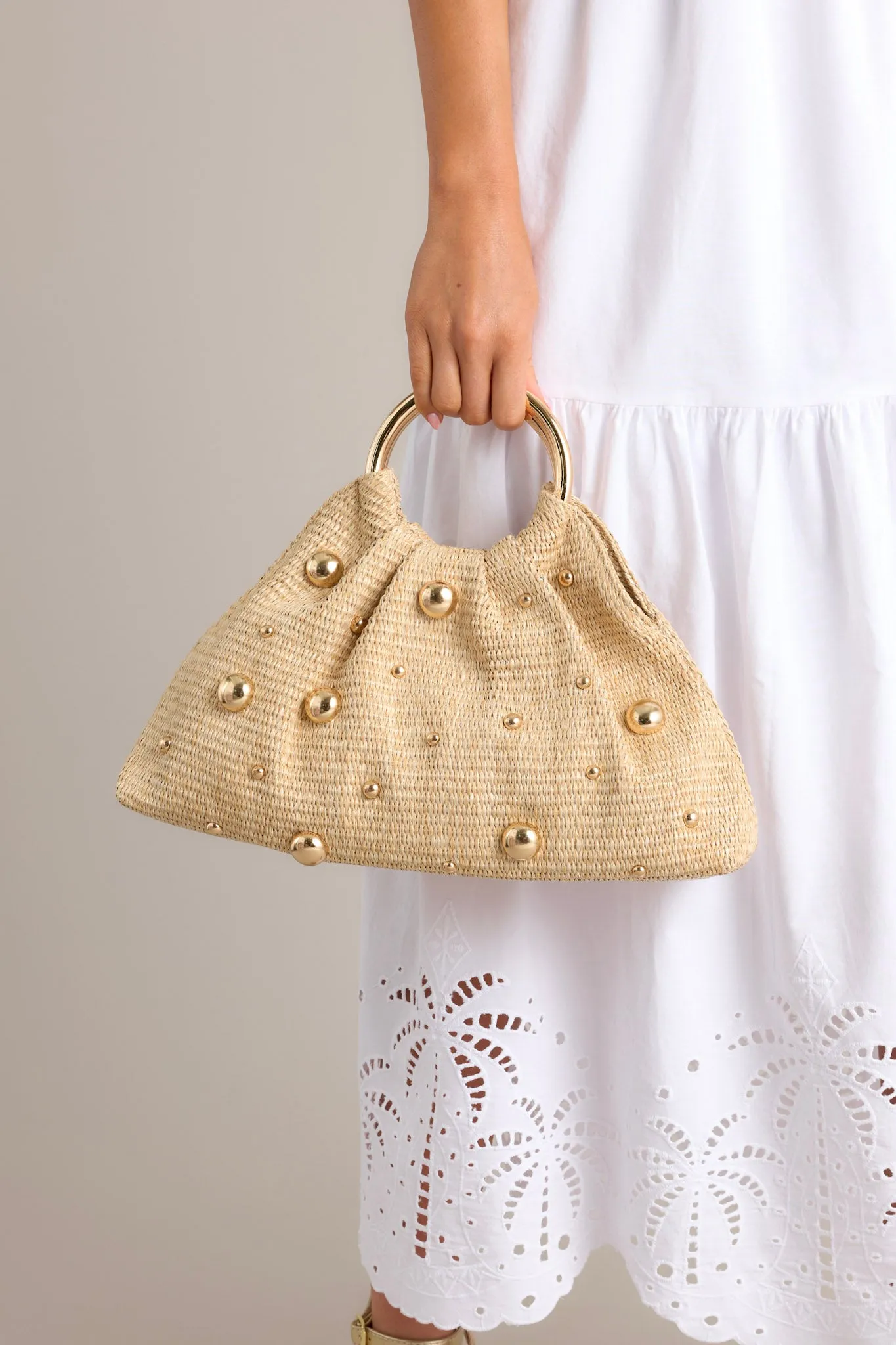 Seaside Sway Natural Rattan Clutch