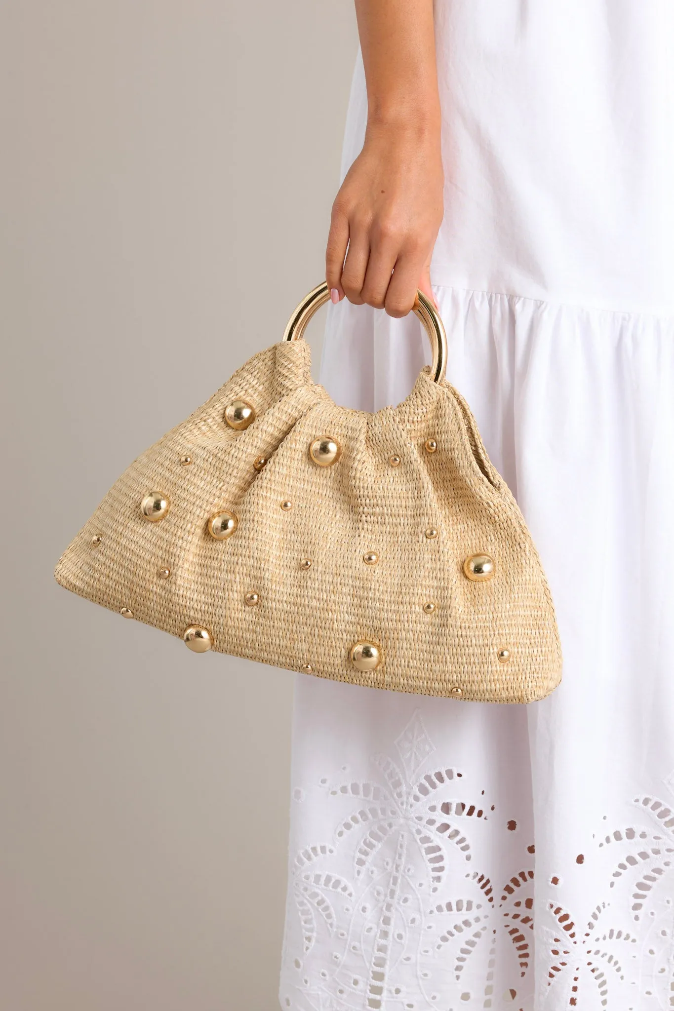 Seaside Sway Natural Rattan Clutch