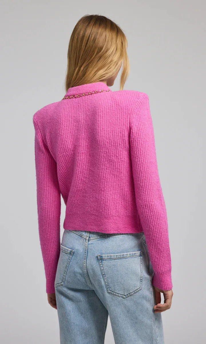 Selma Chain Cardigan - Pink