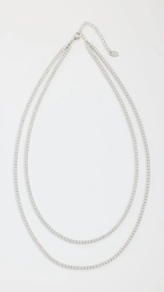 SHASHI   Tennis Diamond Two Row Necklace 