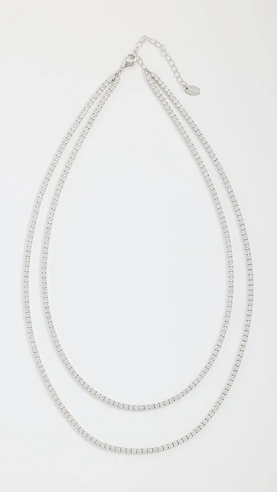 SHASHI   Tennis Diamond Two Row Necklace 