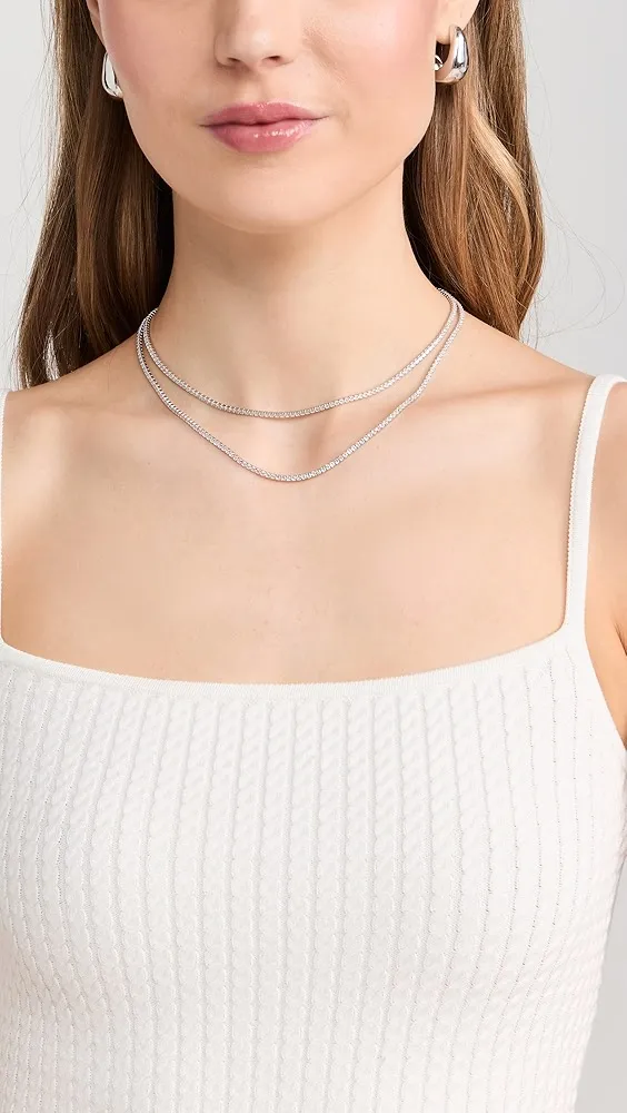 SHASHI   Tennis Diamond Two Row Necklace 