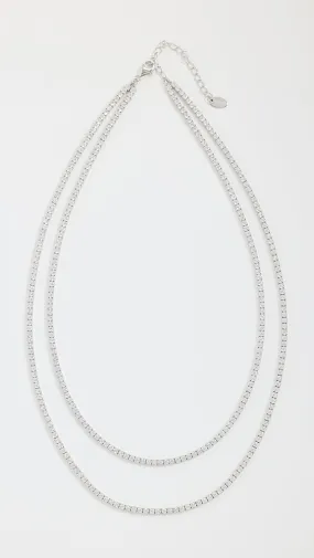 SHASHI   Tennis Diamond Two Row Necklace 