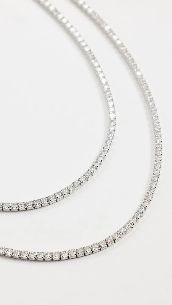 SHASHI   Tennis Diamond Two Row Necklace 