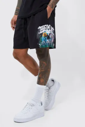 Short Loose Fit Dragon Mesh Basketball Short | boohooMAN UK