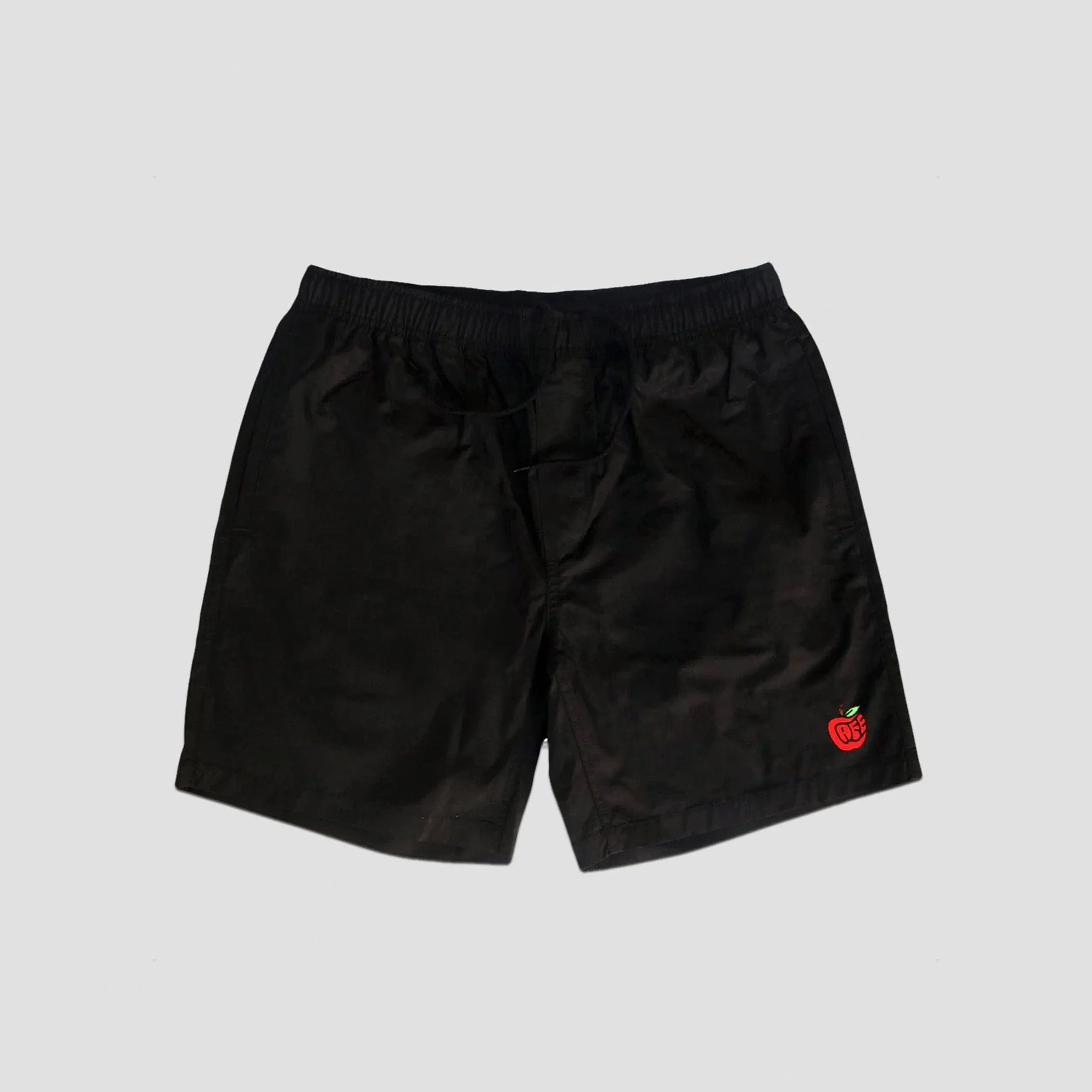 Skateboard Cafe Pink Lady Embroidered Swim Shorts Black