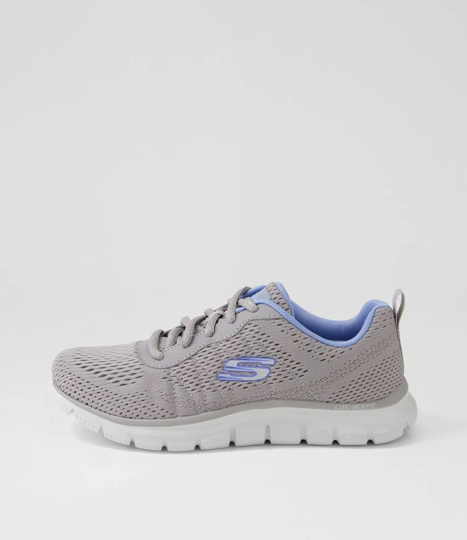 SKECHERS Track New Staple Grey Blue Fabric Sneakers