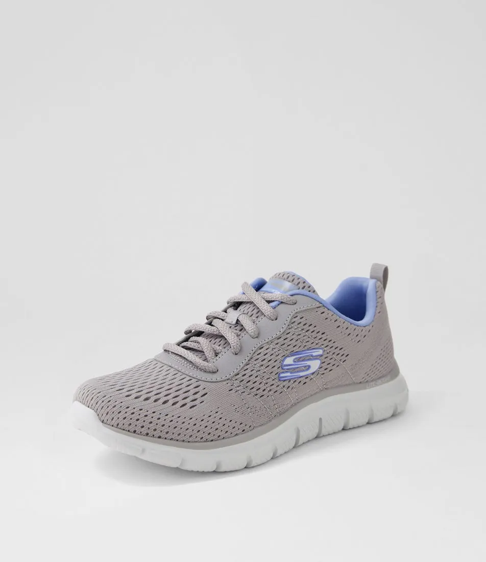 SKECHERS Track New Staple Grey Blue Fabric Sneakers