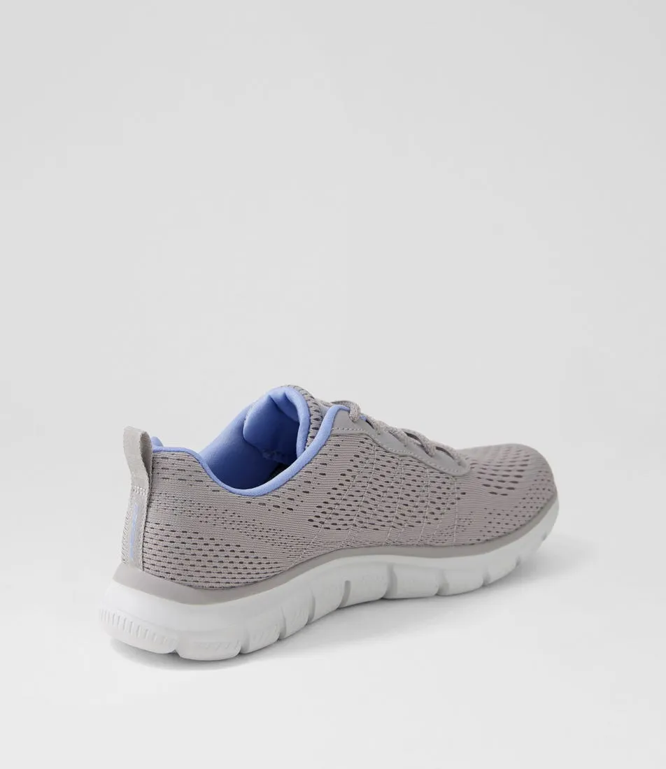 SKECHERS Track New Staple Grey Blue Fabric Sneakers