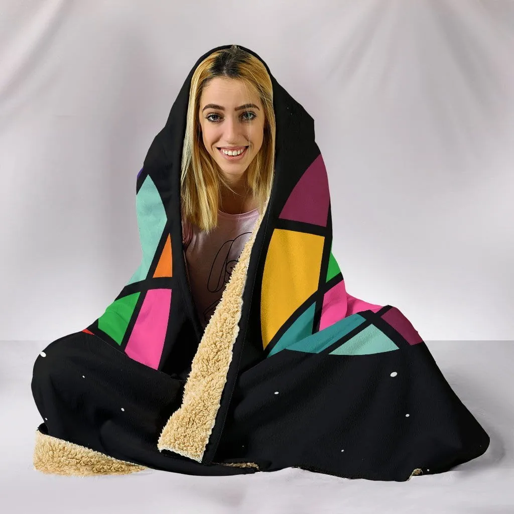 Skull Hooded Blanket Black
