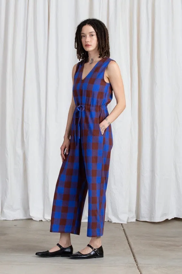 Slit Back Jumper - Rust/Cobalt