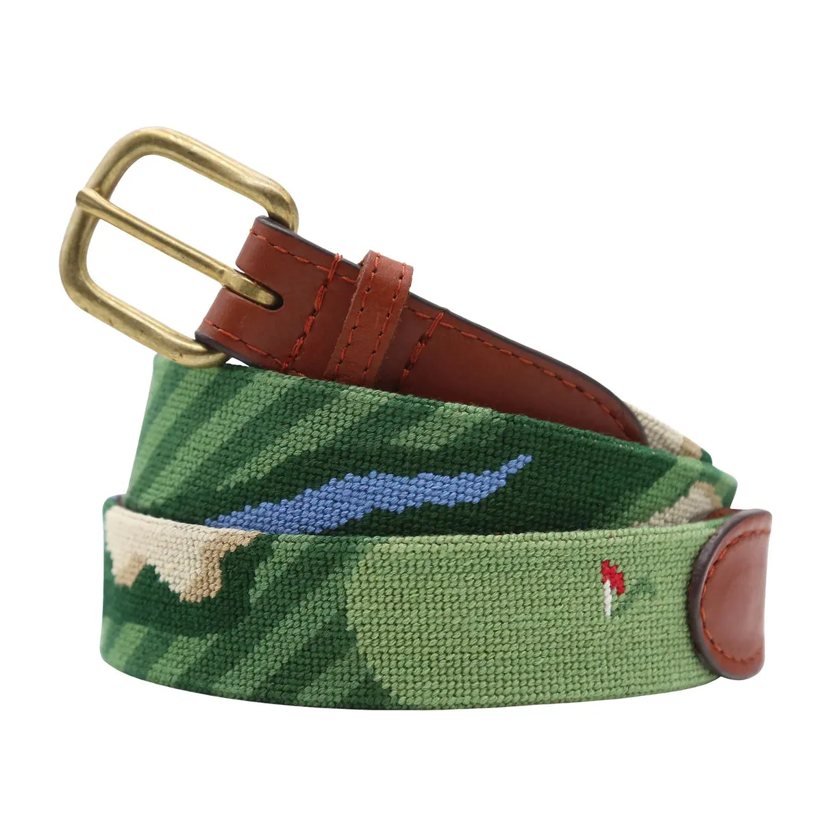 Smathers & Branson Birds Eye Golf Needlepoint Belt