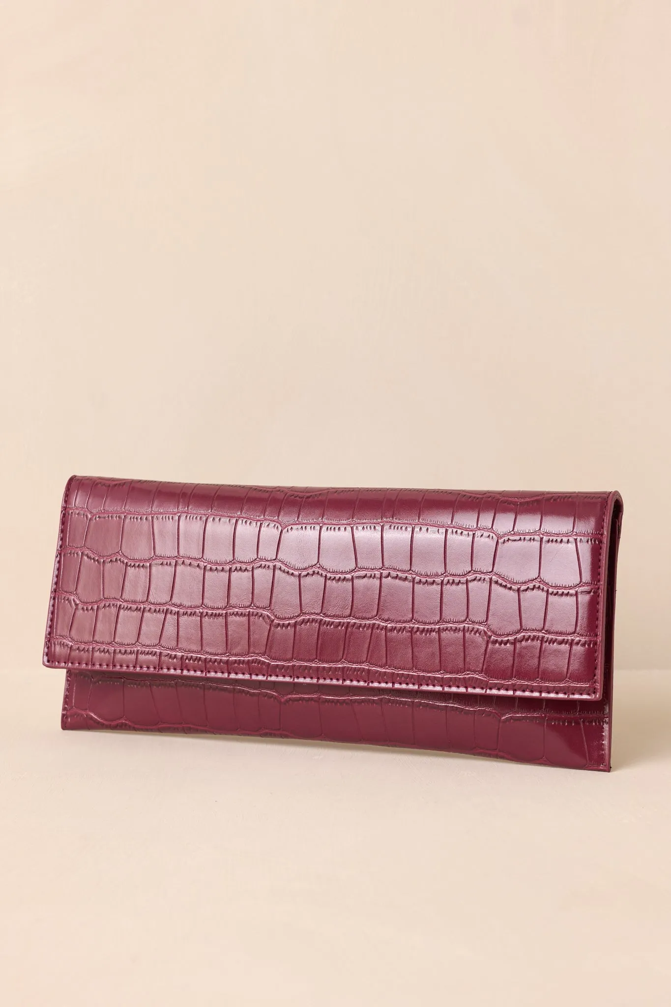 Spirit of Euphoria Wine Faux Croc Clutch