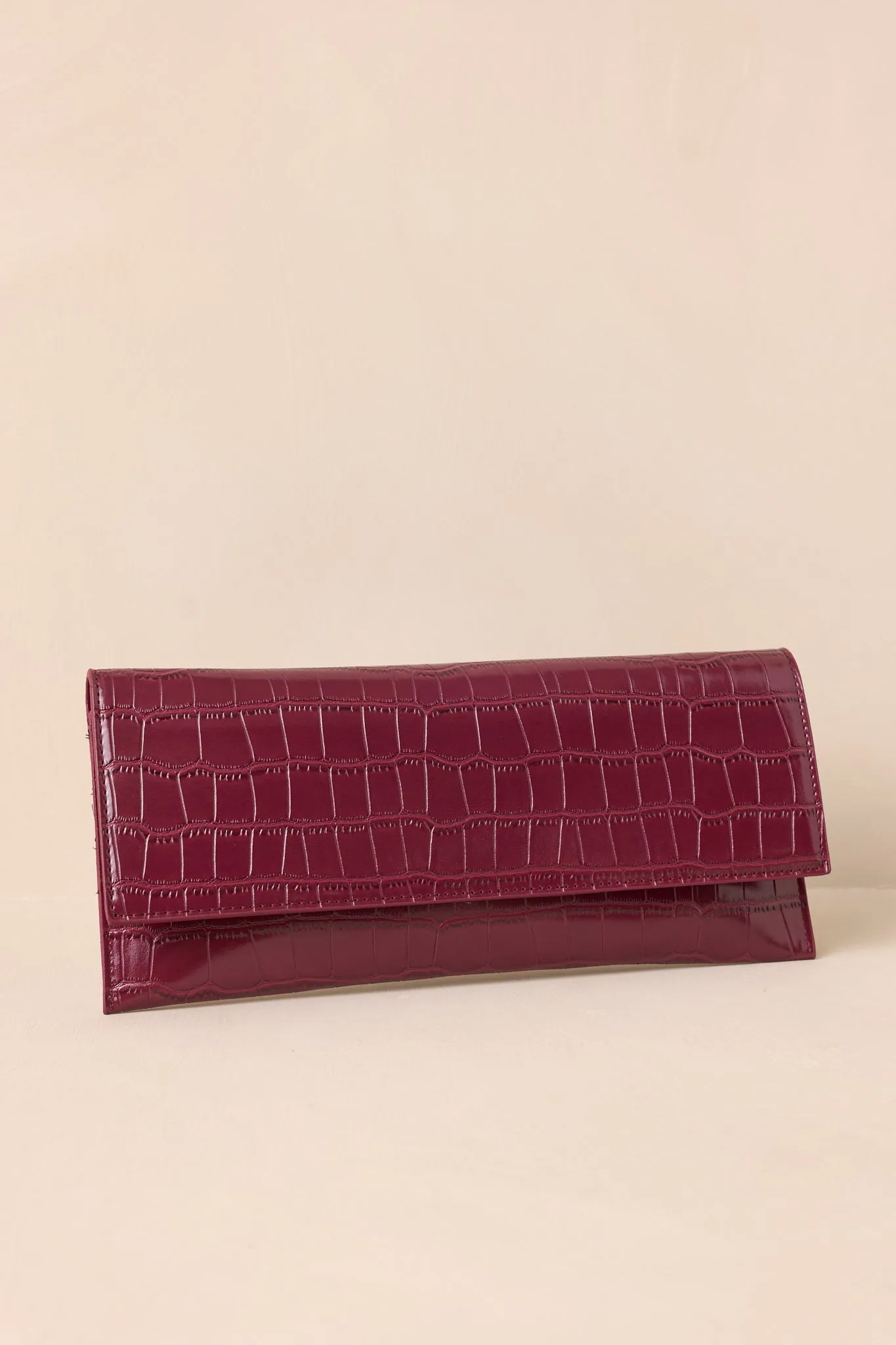 Spirit of Euphoria Wine Faux Croc Clutch