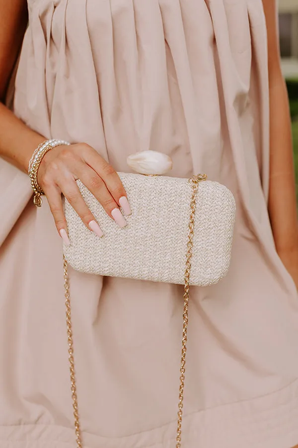 St. Lucia Love Woven Clutch in Ivory