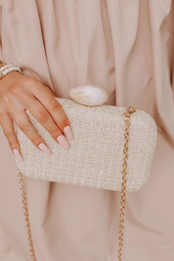 St. Lucia Love Woven Clutch in Ivory