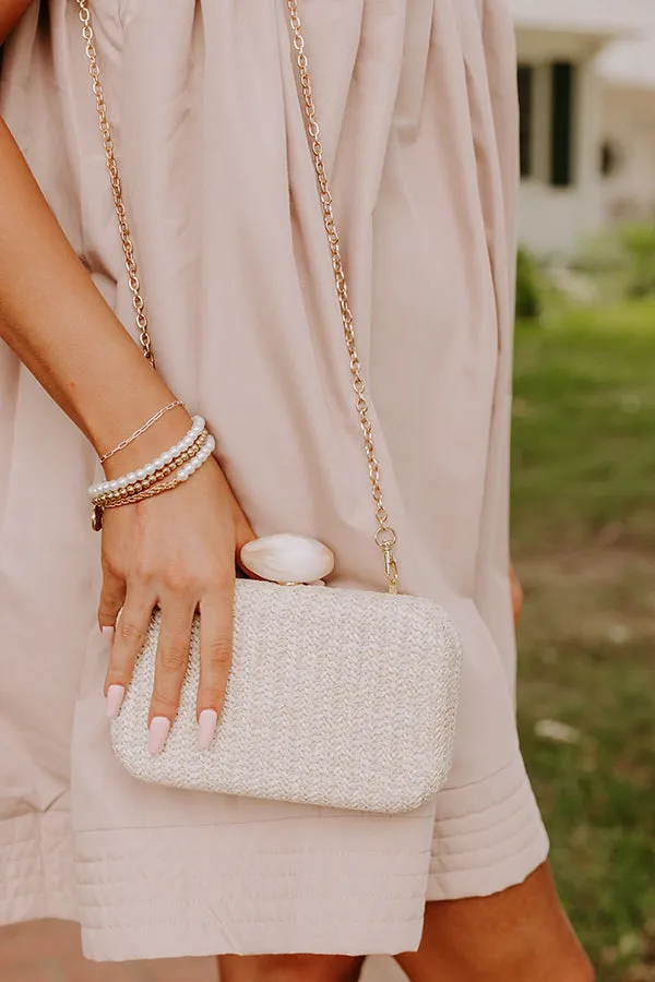 St. Lucia Love Woven Clutch in Ivory