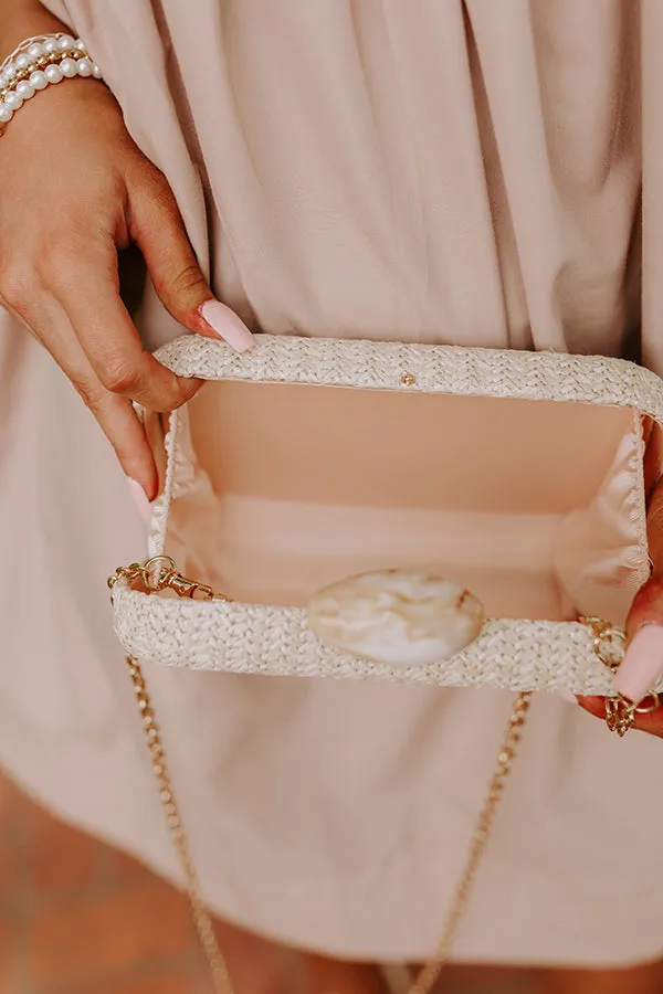 St. Lucia Love Woven Clutch in Ivory