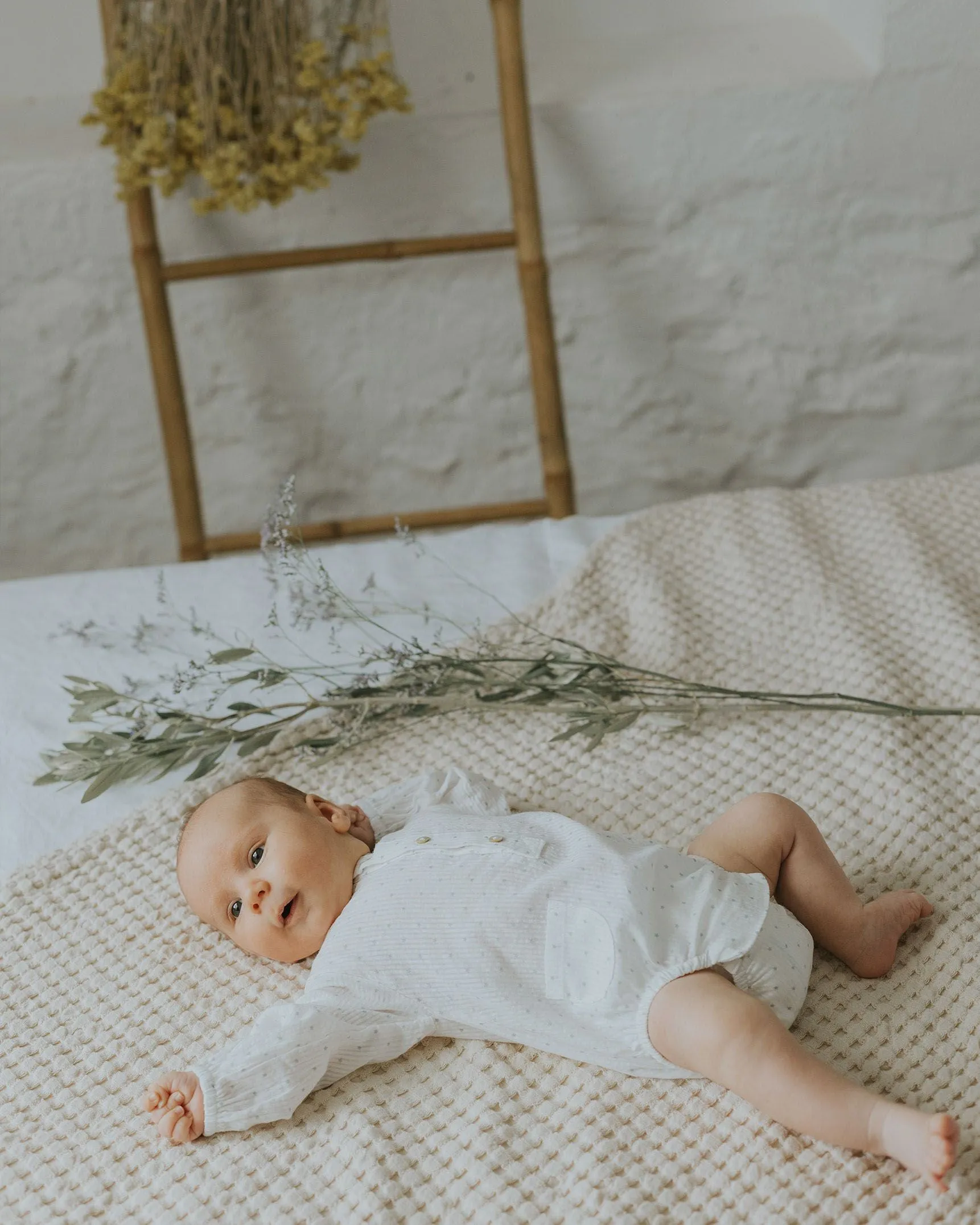 stars romper - almond
