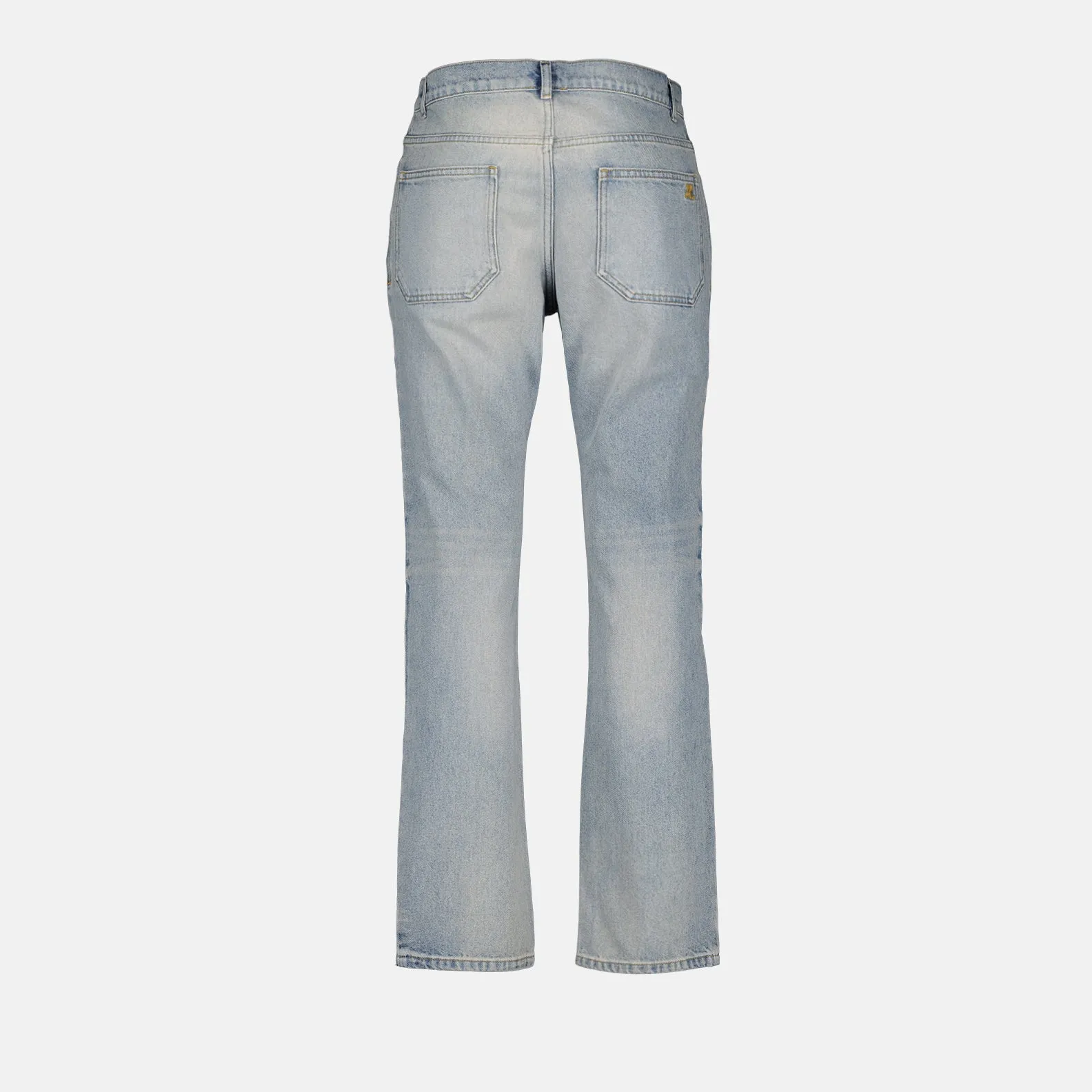 Straight-cut washed jeans