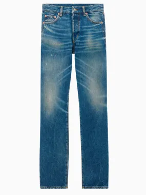 Straight-leg denim jeans