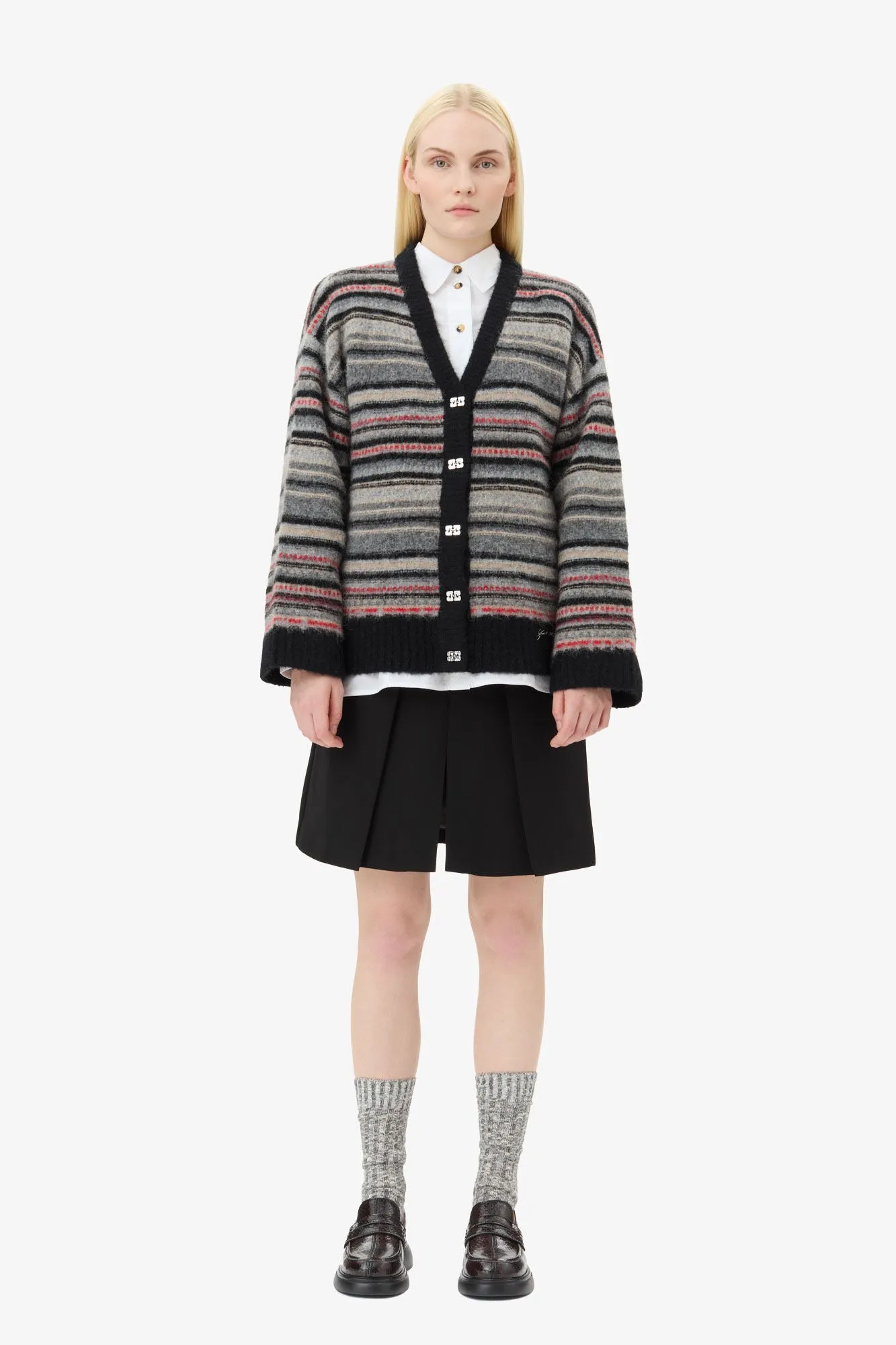 Stripe Boxy Cardigan - Phantom