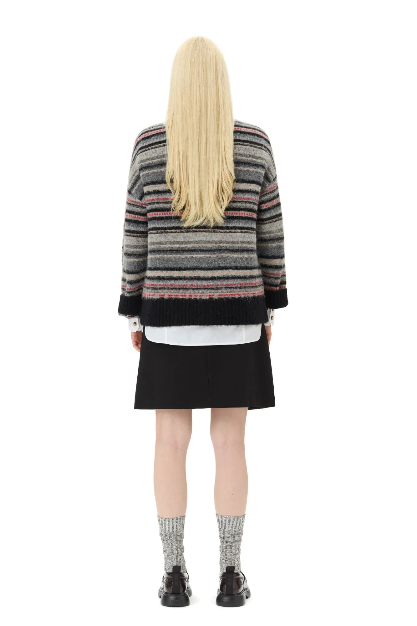 Stripe Boxy Cardigan - Phantom